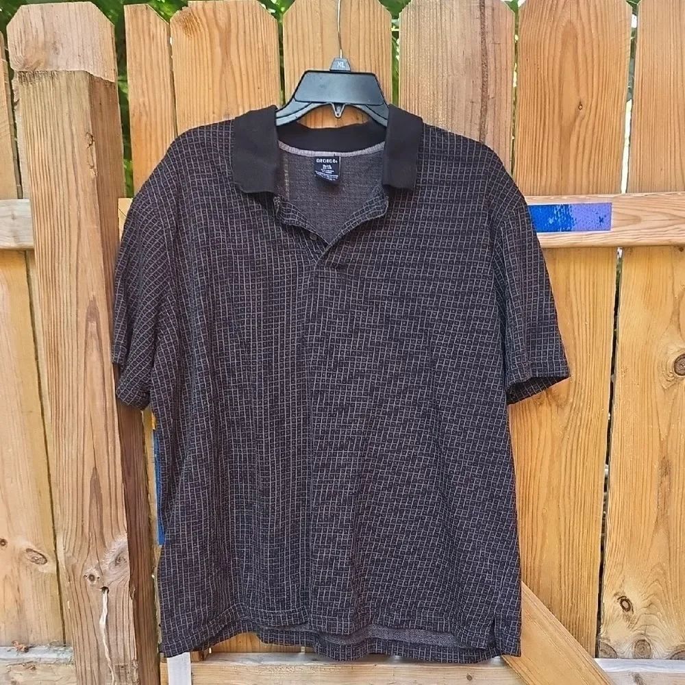 George Men's Black and Gray Polo Shirt